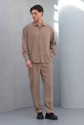 Modal Gabardin Takım (Vizon Rengi)