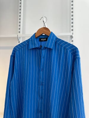 Çizgili Keten Gömlek - Küçük Görsel 3