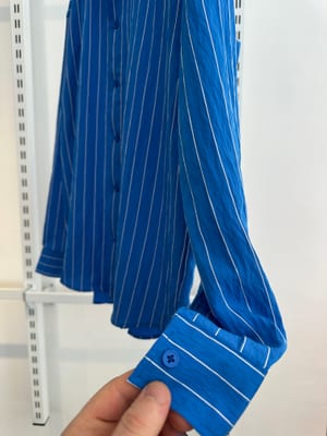 Çizgili Keten Gömlek - Küçük Görsel 5