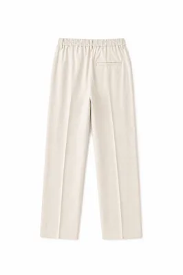 Krem Renk Keten Pantolon - Küçük Görsel 3